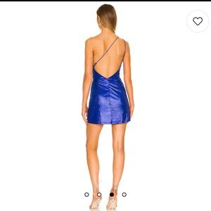 Claudette Cut Out Dress in Blue Metallic
superdown
